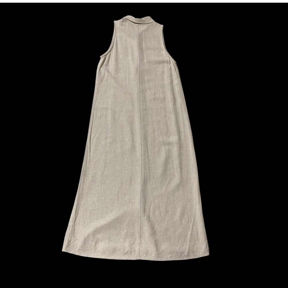 Rachel Pally Womens XS Oatmeal Linen Blend Sleeveless Collared Maxi Dress USA - Picture 2 of 9